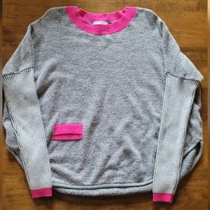 Zaket & Plover Cashmere Blend Crewneck Sweater Contrast Knit Medium M